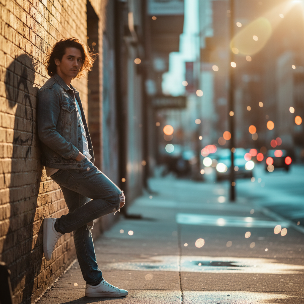 Cinematic Golden Hour Urban Portrait — Portrait AI image prompt