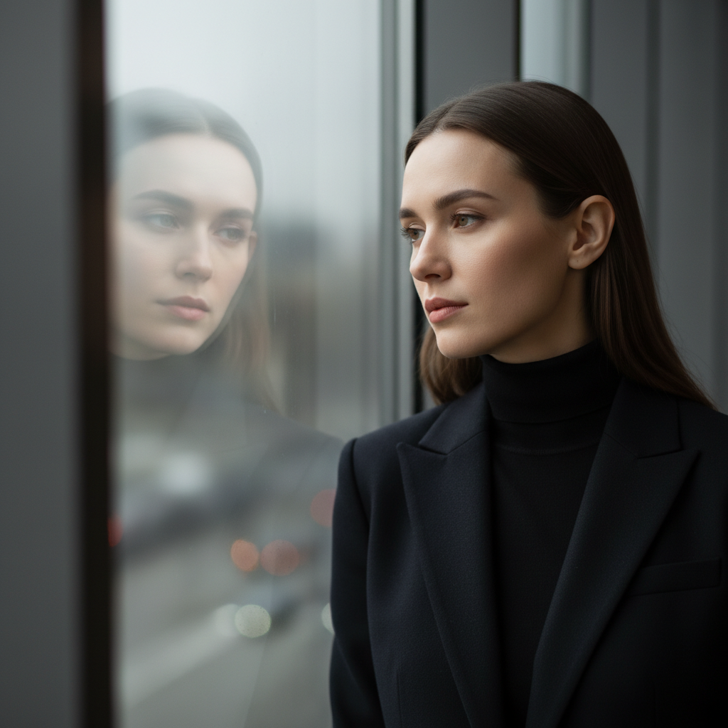 Elegant Reflection — Conceptual Portrait AI image prompt