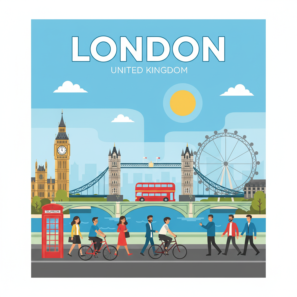 Vibrant London Summer Poster — Poster AI image prompt