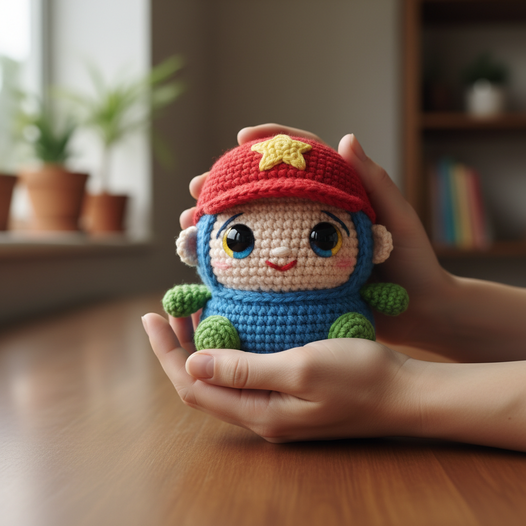 Exquisite Crochet Doll in Tender Hands — Crafts AI image prompt