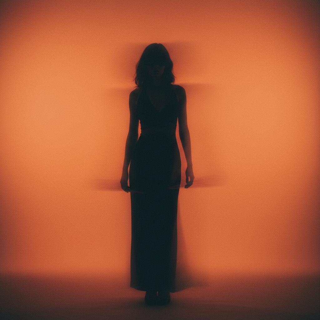 Dreamlike Orange Motion Blur Silhouette — Photography AI image prompt