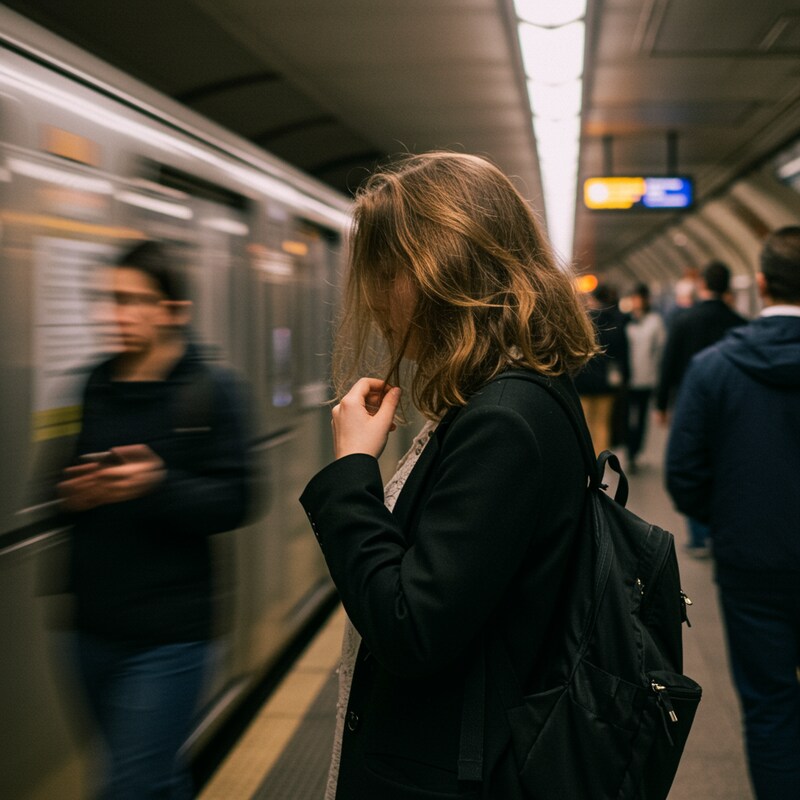 Paparazzi iPhone Girl in Urban Chaos — Photography AI image prompt