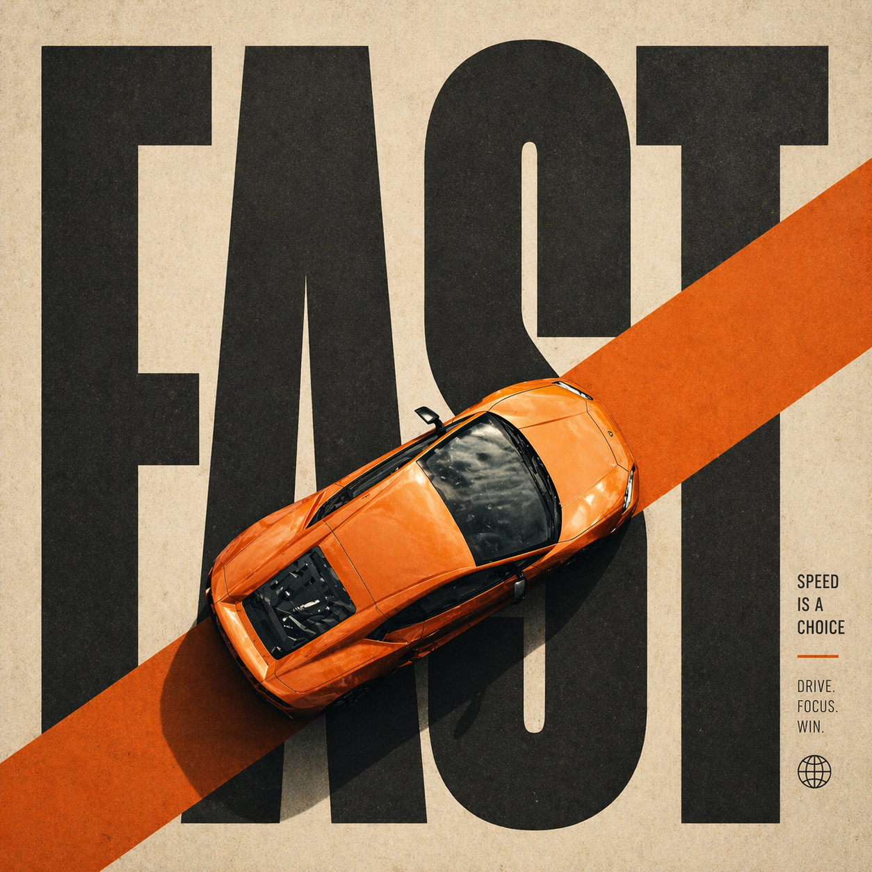 Fast Lane Typography — Poster AI image prompt
