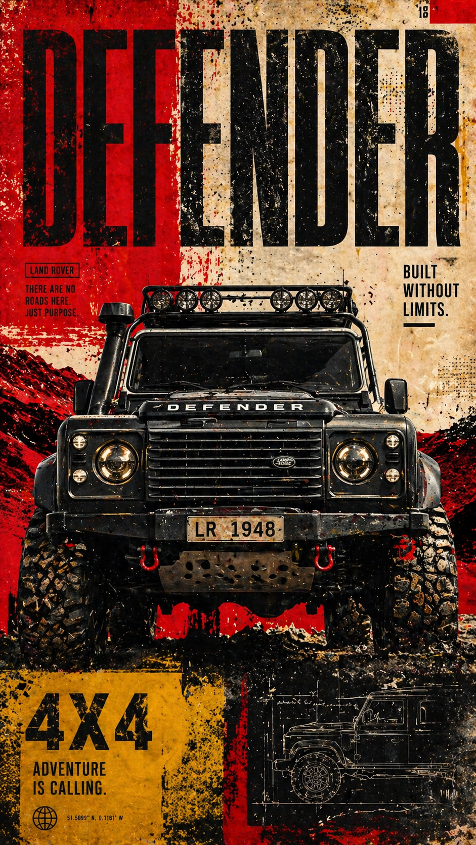 Defender Without Limits — Poster AI image prompt