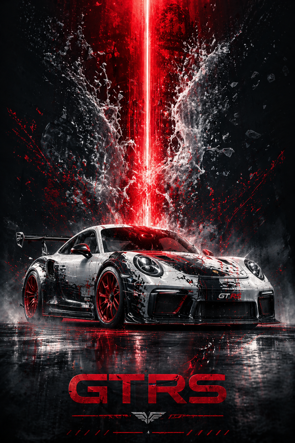GTRS Crimson Impact Poster — Poster AI image prompt