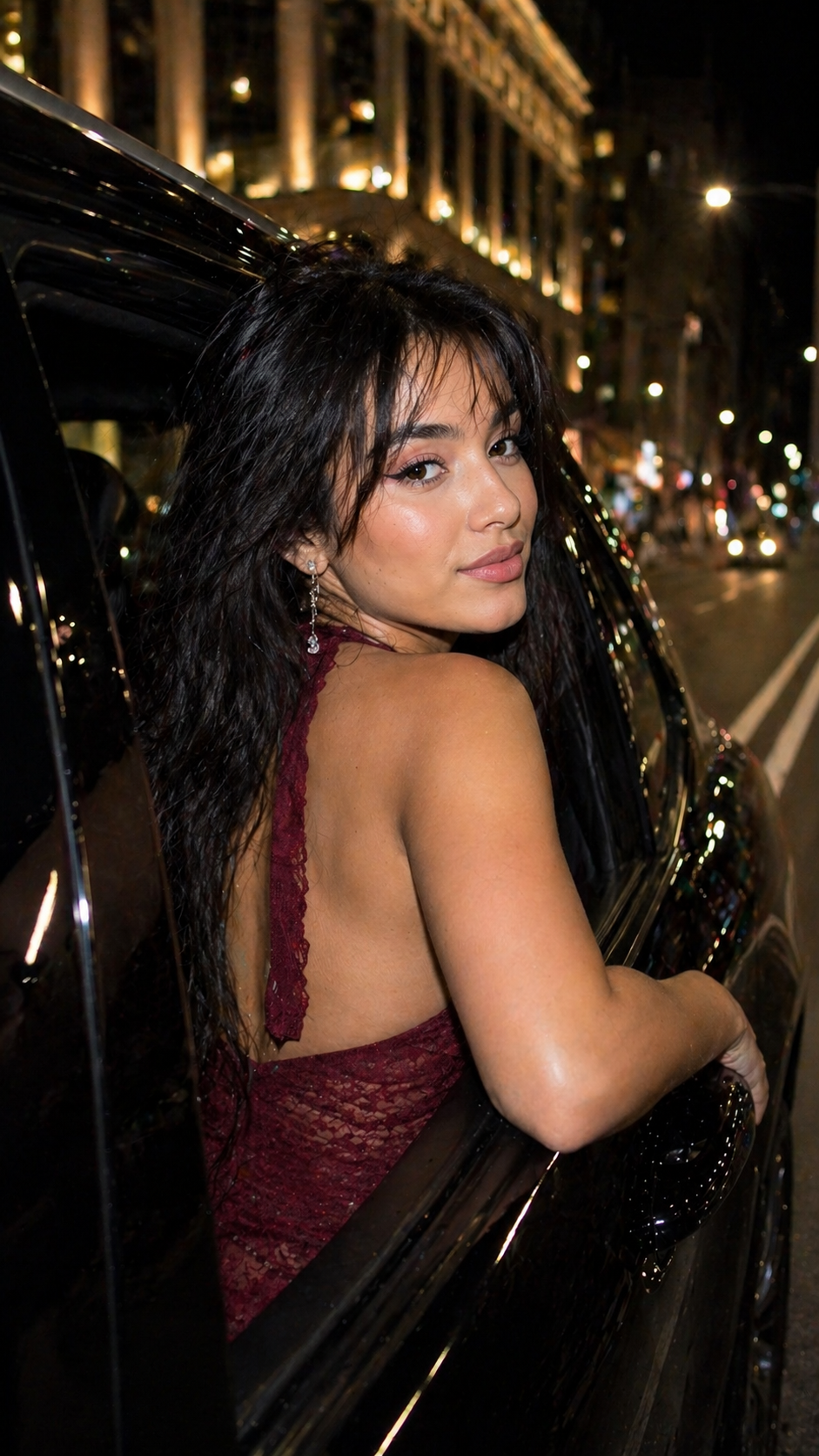 Midnight Paparazzi Car Glam Shot — Photography AI image prompt