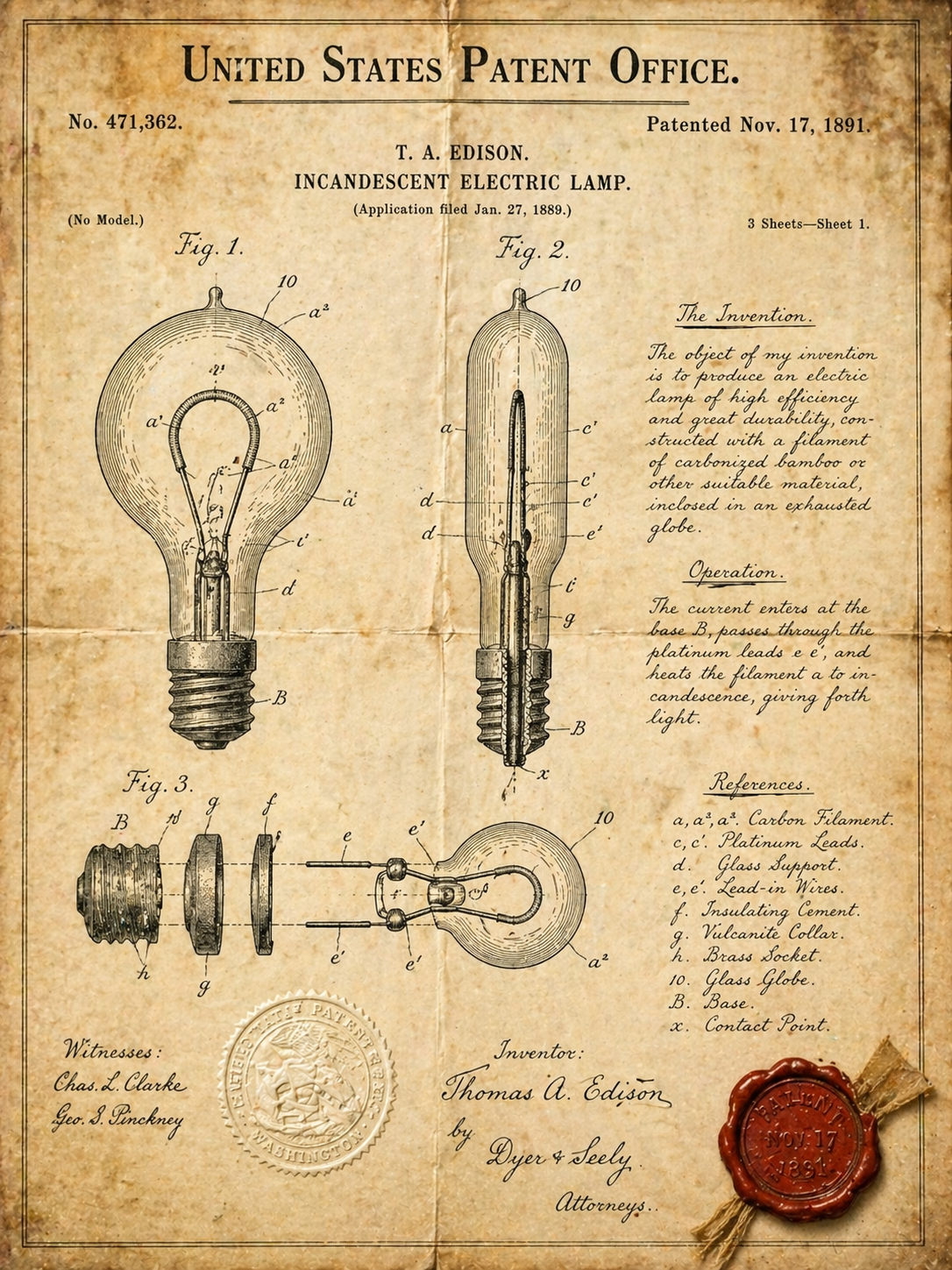 Patent No. 1889: The INVENTION Blueprint — Poster AI image prompt