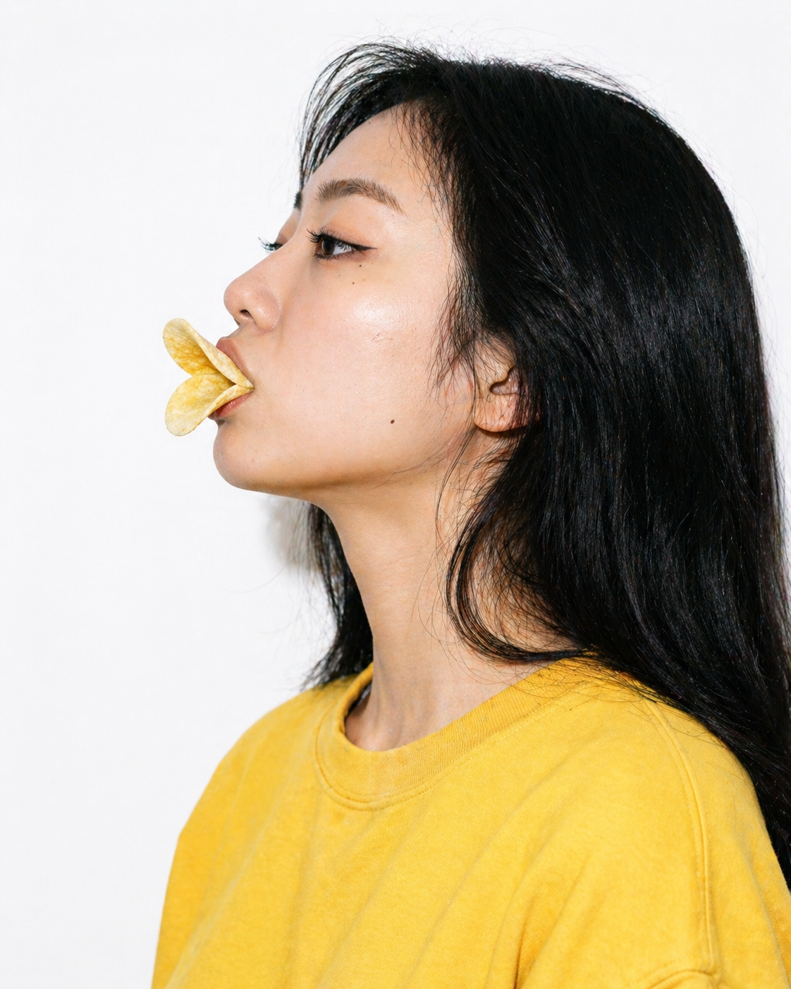 Pringles Duck Lips Editorial Portrait — Photography AI image prompt