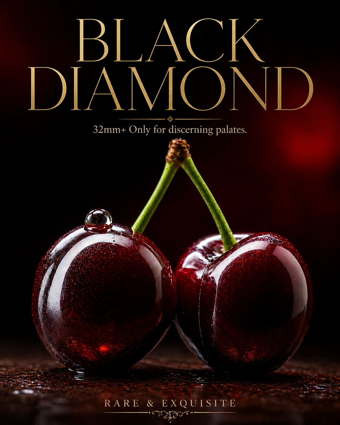 Luxury Cherry Product Photography Prompt (Black Diamond) — Product Marketing AI image prompt